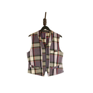 Y's by Yohji Yamamoto Purple Punk Plaid Waistcoat Harajuku Tartan Mens Unisex 3